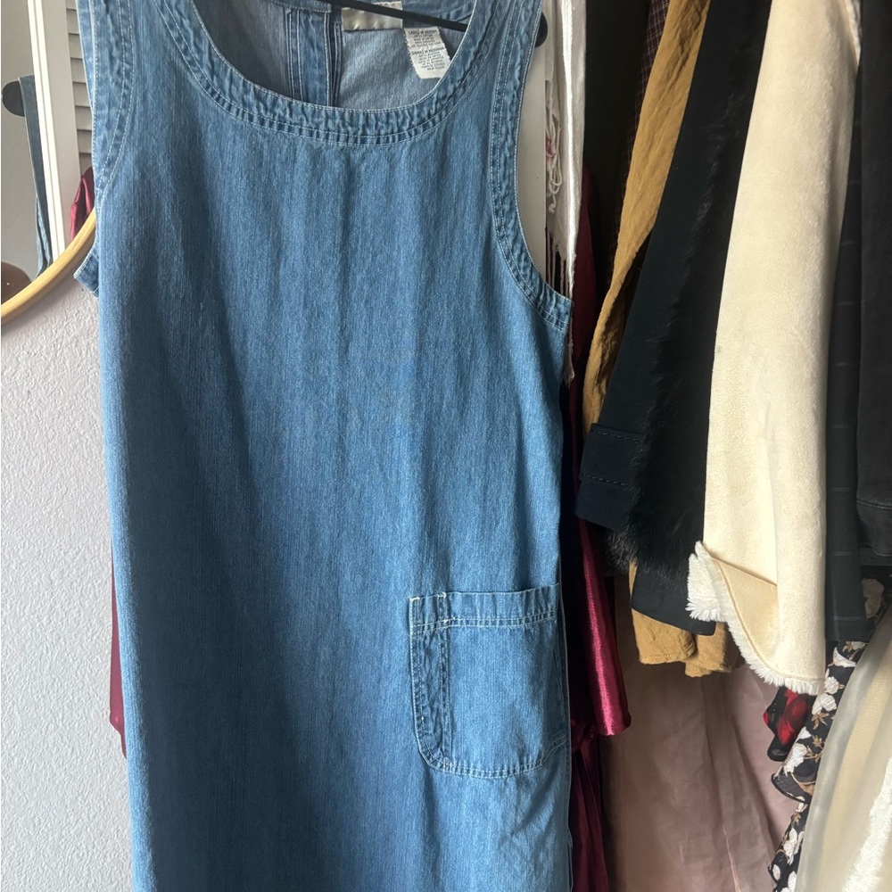 Blue Denim Sleeveless Dress